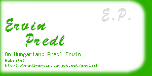 ervin predl business card